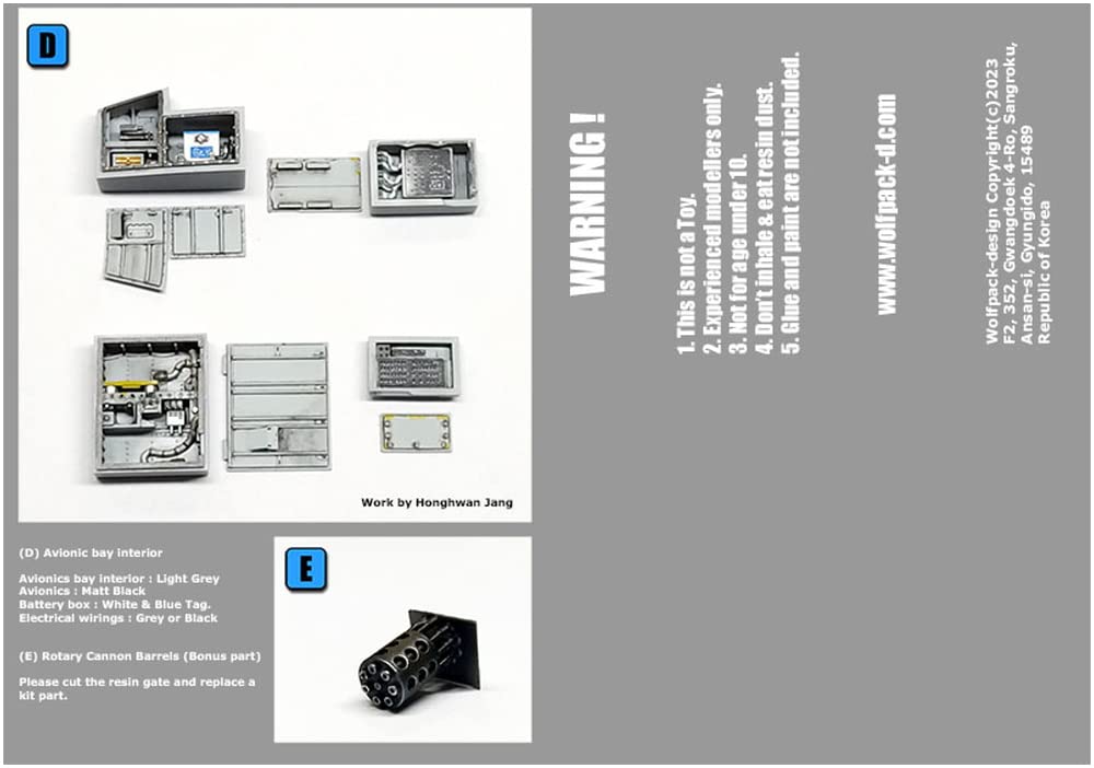 Wolfpack Designs 1/48 Scale A-10 Thunderbolt II Avionics Bay Set (for Academy Model Kit) Plastic Model Kit Parts WOLWP48233