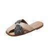 French evening breeze ins temperament girl campus one-pedal slippers outside wearing non-slip flat-bottomed bag head half-drag cool slippers