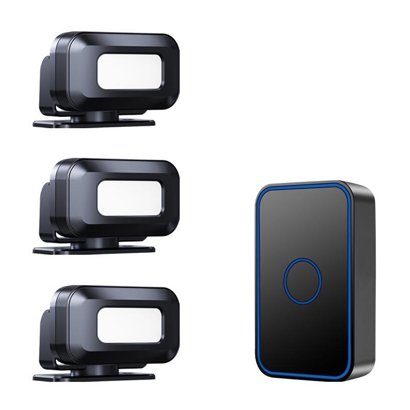 Entrance Welcome Sensor: Doorbell Voice Announcer for Stores White; 3 Sensors + 1 Receiver
