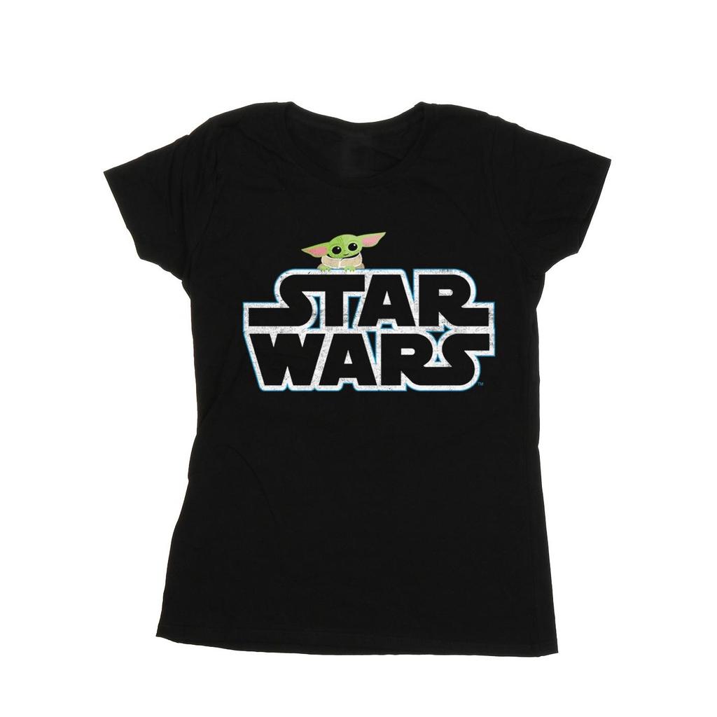 Star Wars Womens/Ladies The Mandalorian The Child Logo Cotton T-Shirt