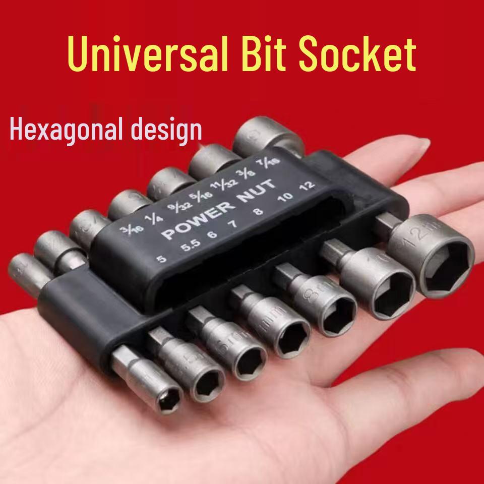 Powerful Magnetic Impact Wrench Set: Extended Deep Hex Socket for Electric Drill