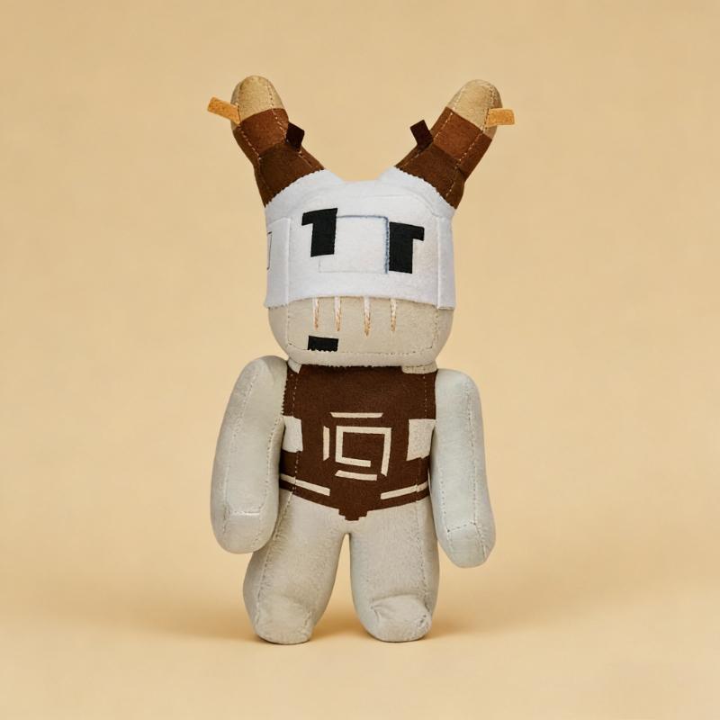 

Roblox Style Blocky Animal Plush Set Cute Cat Wolf Creature Stuffed Doll Collectible 18cm/22cm/30cm бежевий