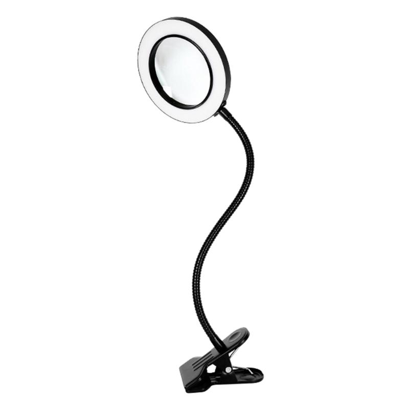 

Foldable Cantilever LED Magnifying Glass 6.30 Table Illuminated Soldering Magnifier Lamp with 1.97 Clamp for Reading 1