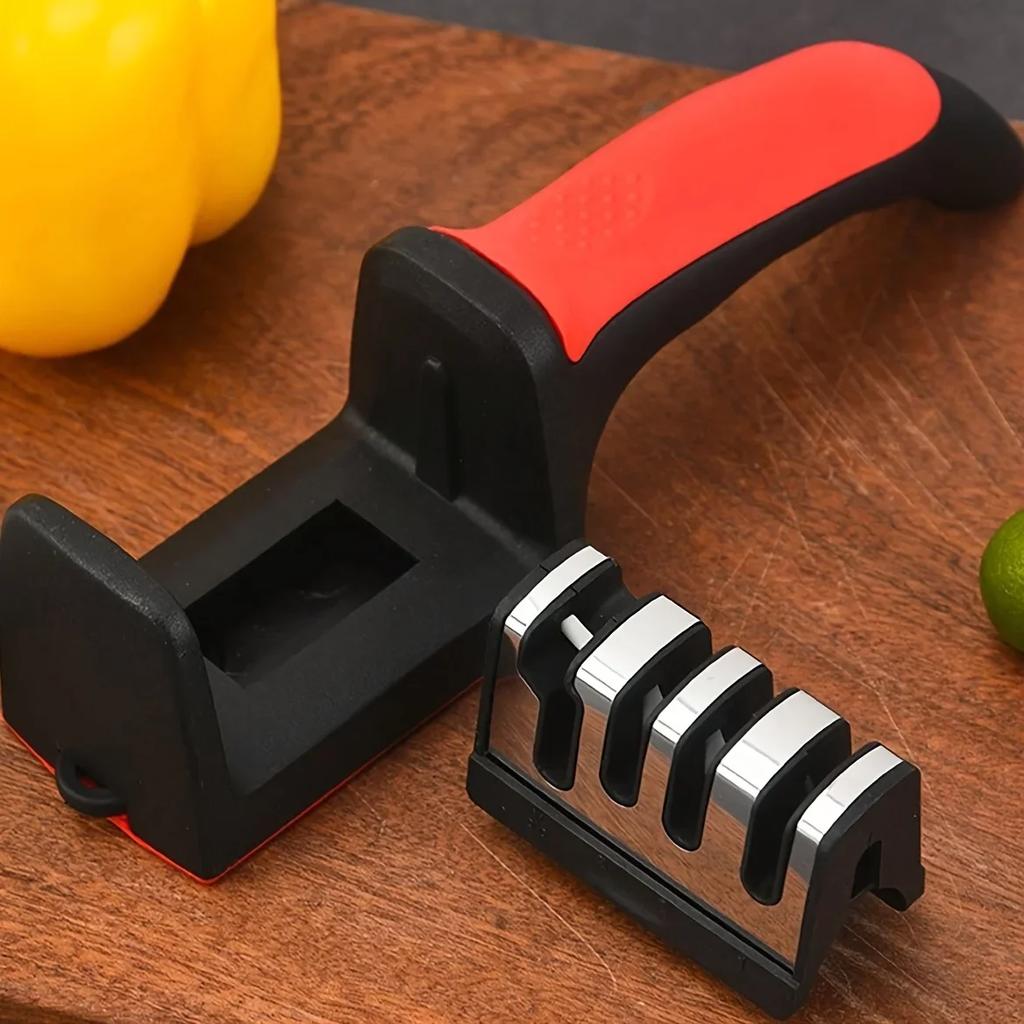 Kitchen 3/4-Segment Knife Sharpener Household Multi-Functional Hand-Held 3/4-Purpose Black Sharpening Stone