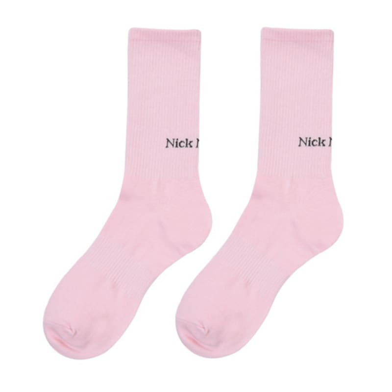 NICK&NICOLE RIBBED NICK NICOLE Logo SOCKS_5 COLOR
