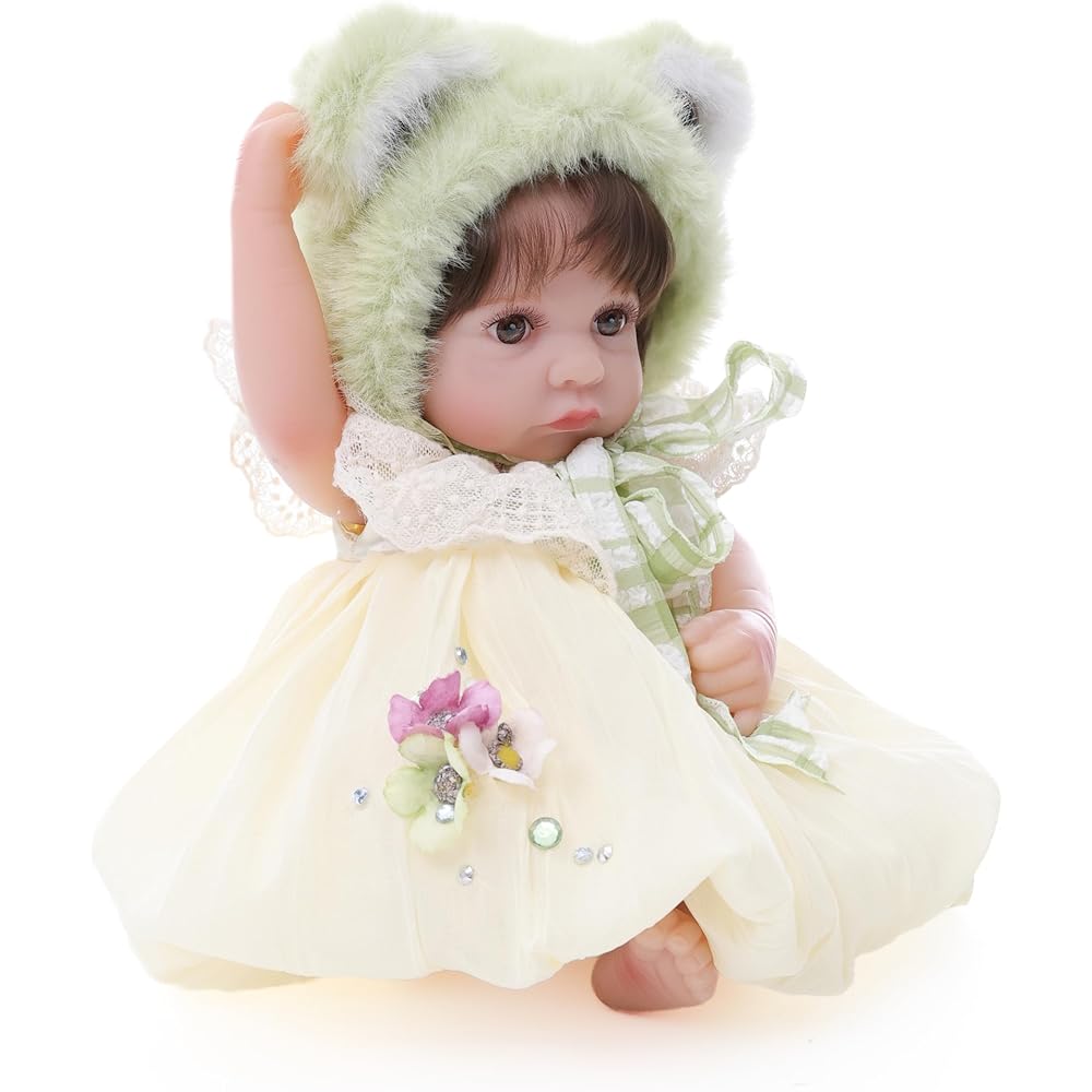 Cloveray Interactive 12-Inch Reborn Baby Doll with Realistic Body, Removable Outfit, Water Play Suitable