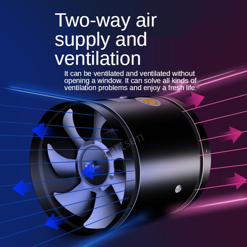 4''6''8'' Pipe Exhaust Fan Duct Ceiling Air Ventilation Blower Inline Booster Window Exhauster Toilet Kitchen Wall Exhaust Fan