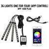 Car  Atmosphere RGB Strip LED Light Bar Lights USB APP With Remote Control Music Rhythm Flashing LampsInterior Car Decorative