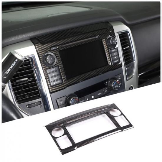 Carbon Fiber ABS Dashboard Dvd Navigation Screen Trim For Nissan Titan 2016-19