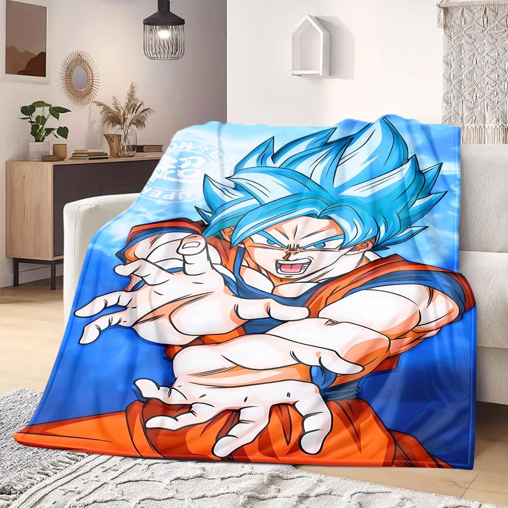 Dragon Ball Z Print Blanket Warm Comfortable Flannel Blanket Suitable for Bedrooms,Sofas, Beds,Chairs,Travel -QIAO26
