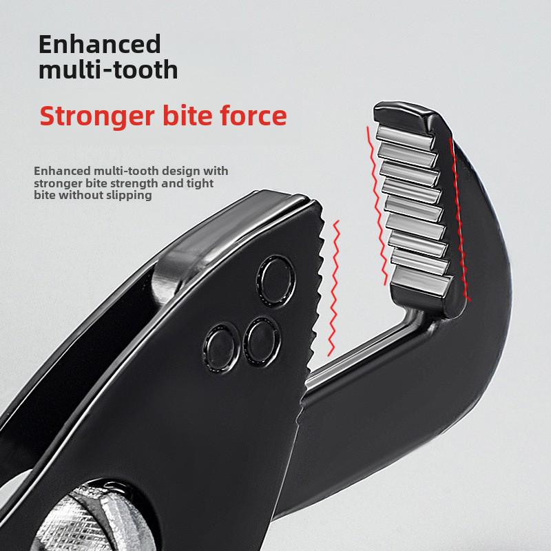 German Heavy-Duty Adjustable Wrench: Multi-Functional, Short Handle, High Hardness, Strong Torque, Wide Angle, Large Opening Pipe Clamp