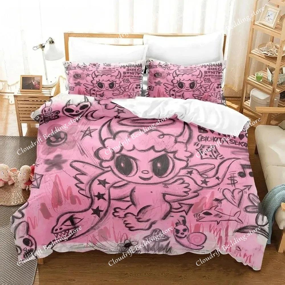 Karol G Bedding Sets Exquisite Bed Supplies Set,Cartoon Manana Duvet Cover Bed Comforter Set Bedding Set Birthday Gift
