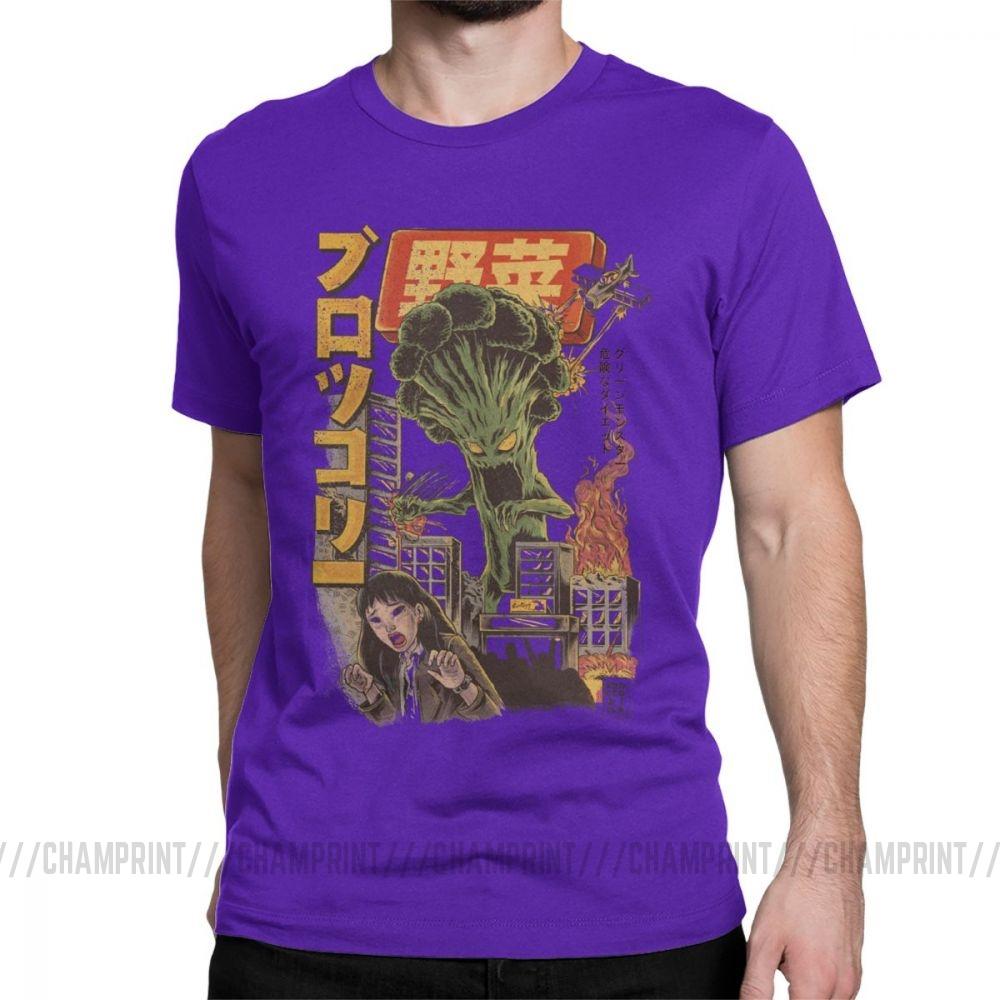 Giant Mushrooms Monster Clothes Demon Broccozilla T Shirts For Men Broccoli Funny Japanese Anime T
