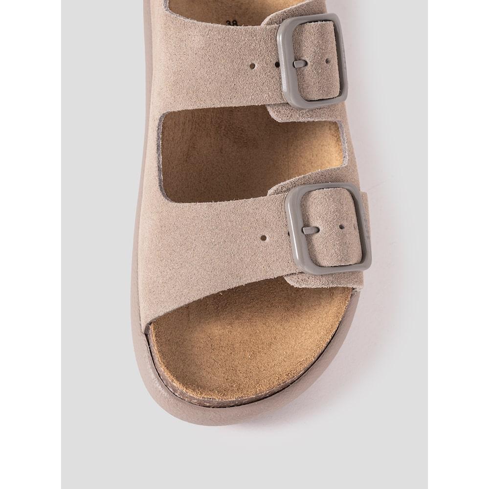 Scholl (Women) Cork Two-Strap Chunky Sole Sandals Yellowish Brown (Hh54K2C12B)