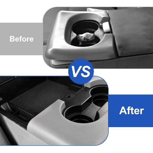 Center Console Cup Holder Armrest Replacement Pad Compatible With Ford F250 F350 F450 F550 1999-2010 Grey(Hard Plastic NOT Padded)