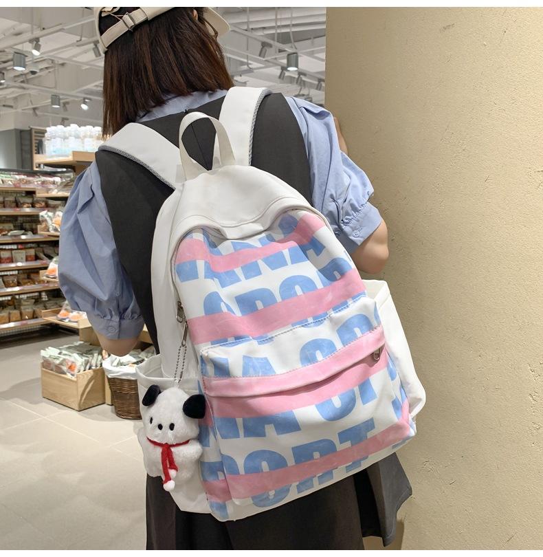 Student Schoolbag Female Letter Print Backpack High School Student Large Capacity Backpack
