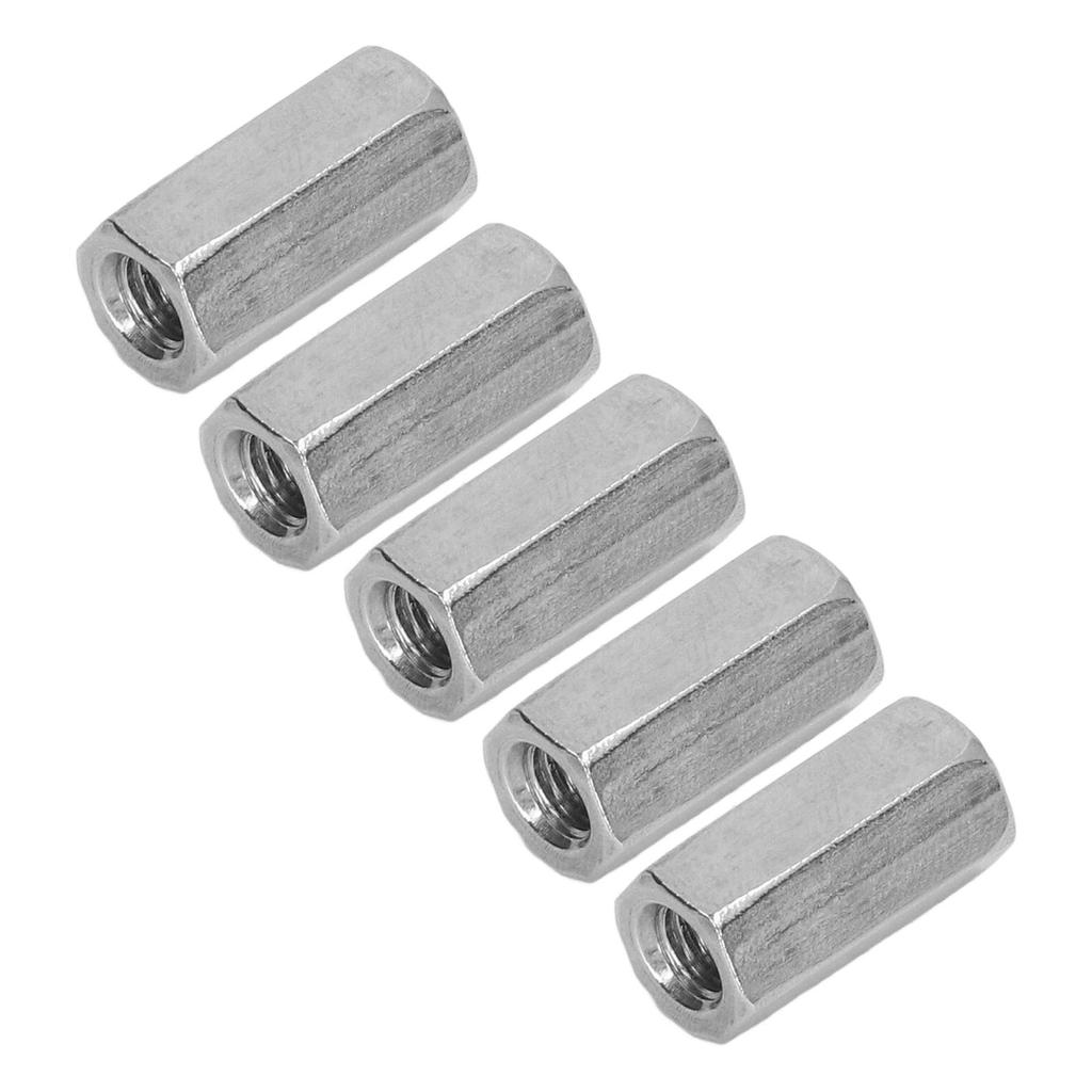 20Pcs Hex Coupling Nut M6 Stainless Steel Rust Resistant Connector Nut Kit Silver