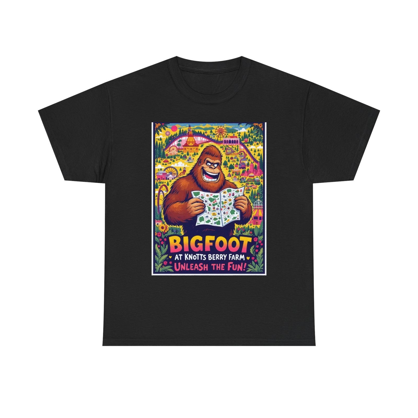 Bigfoot Goes To An Amusement Park T-Shirt Sasquatch Tee Sasquatch Theme Park Tee M