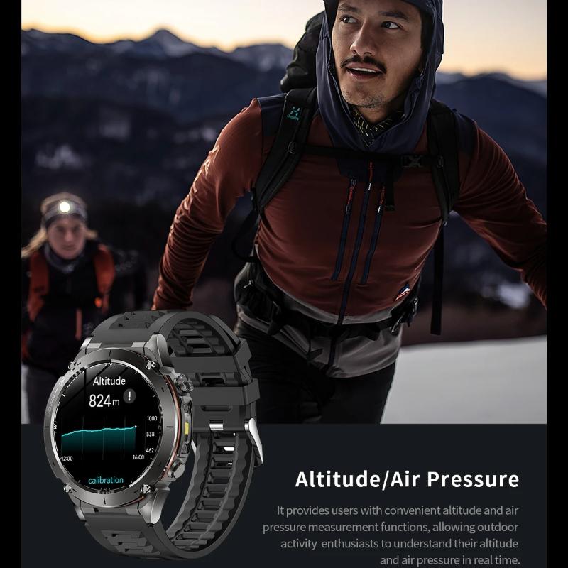 2026 Neue Outdoor Militär Smartwatch Herren GPS Track Wasserdicht 730mAH Gesundheit Anruf Sport Fitness Armband GPS Track Uhren Schwimmen