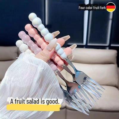 Lux Pearl Edelstahlgabel mit Griff aus Keramikimitat
