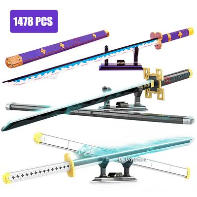 Anime Samuray Kılıcı Katana Aydınlık Kelebek Nichirin Bıçağı Ananta Silah Blokları Oyuncak Seti Yetişkin Erkekler İçin Hediye