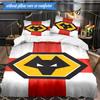 3PCS Wolves Team Emblem Printed Soft Bedding Set,Including 1pc Duvet Cover And 2pcs Pillowcases Perfect for Bedroom, Dormitory, Fan Gift