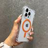 Soft Wireless Charge Magsafe Silicone Phone Case For 11 12 13 14 15 16 Pro Max Plus Transparent Magnetic Bumper Cover