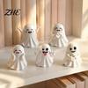 Thanksgiving Gift for Friends Halloween Cute Ghost Figurine, Mini Cartoon Statue, Little Spooky Tiered Tray Ornament Desktop Home Table Decor Figurine