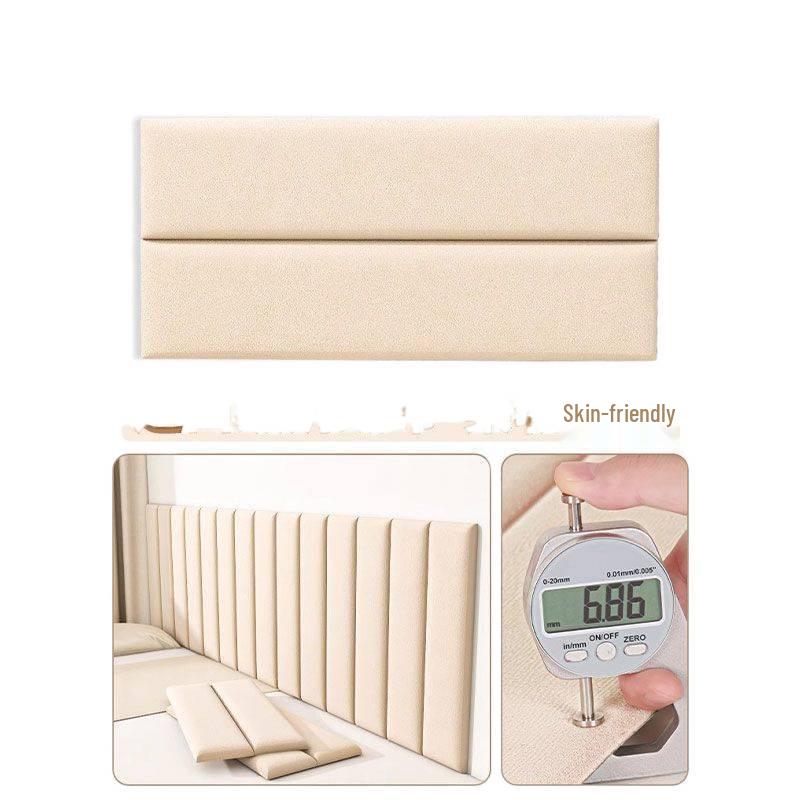 Tatami Padded Headboard: Soft, Anti-collision, Self-adhesive, Waterproof Wallpaper for Children's Room Wall.