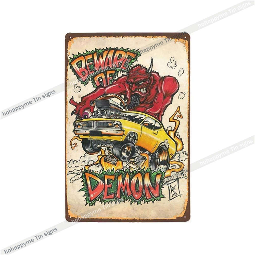 Decor Rat Fink Metal Vintage Sign Retro Decorative Plaque Garage Man Cave Bar Pub Club Tin Painting Home Living Poster 20x30c