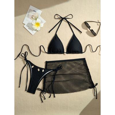 New Sexy Net Bikinis Female Swimsuits Women Three-Piece Swimwear Beach Swim Wear Bathing Suits Brazilian Bikini Set