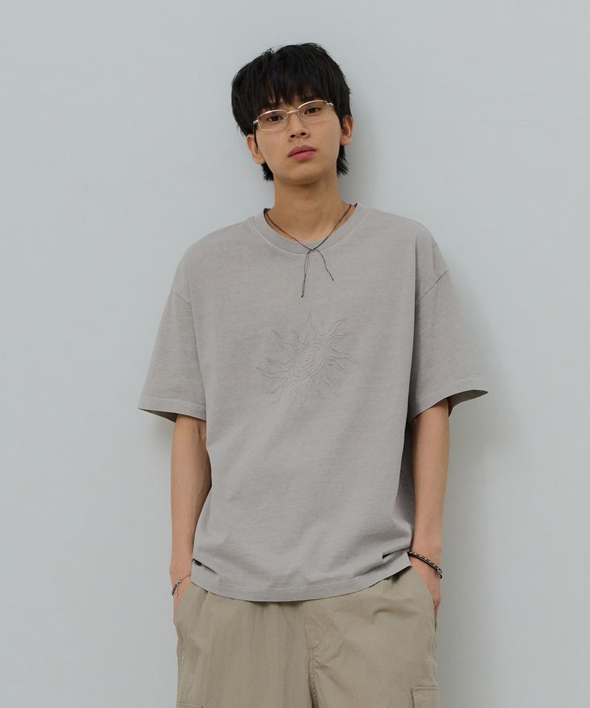 Desiledeu Front Graphic Pigment Short Sleeve T-Shirt-Fbsk5810D0E