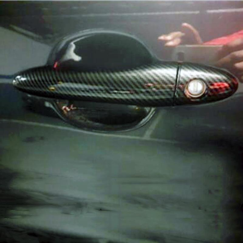 Door Handle Cover Trim for Kia Sportage SL Si 1.6 3 MK3 III 2011 2012 2013 2014  Car Accessories Plastic Imitation Carbon Fiber