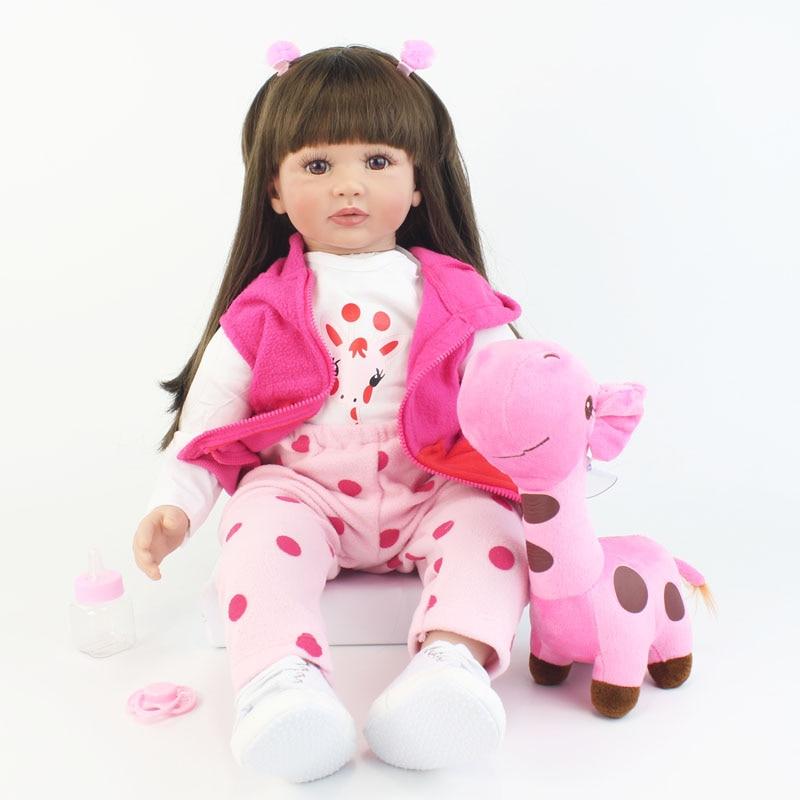 BZDOLL 60cm Reborn Toddler Doll 24inch Soft Silicone Vinyl Princess Baby Alive Girl Lovely Child Birthday Gift Toys