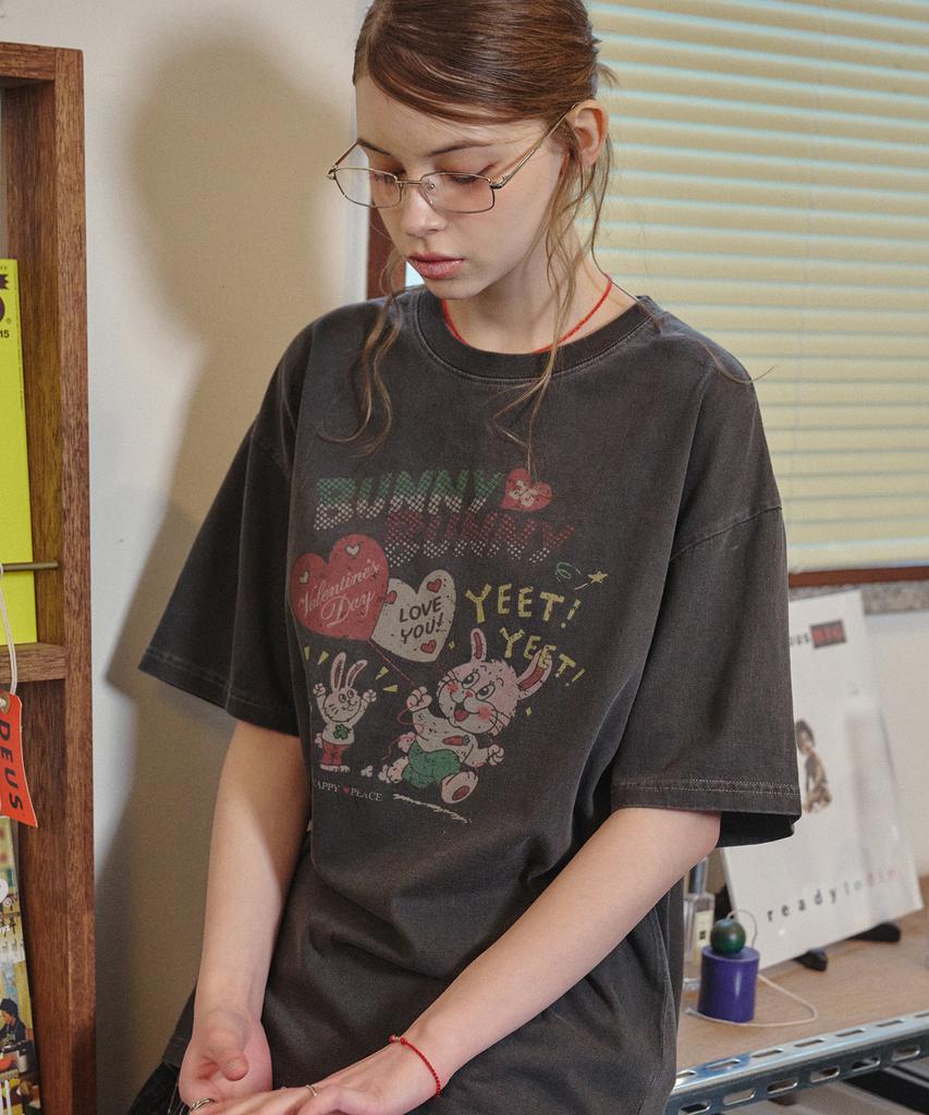 CPGN STUDIO Bunnynny Pigment Short Sleeve T-Shirt Smoke Black