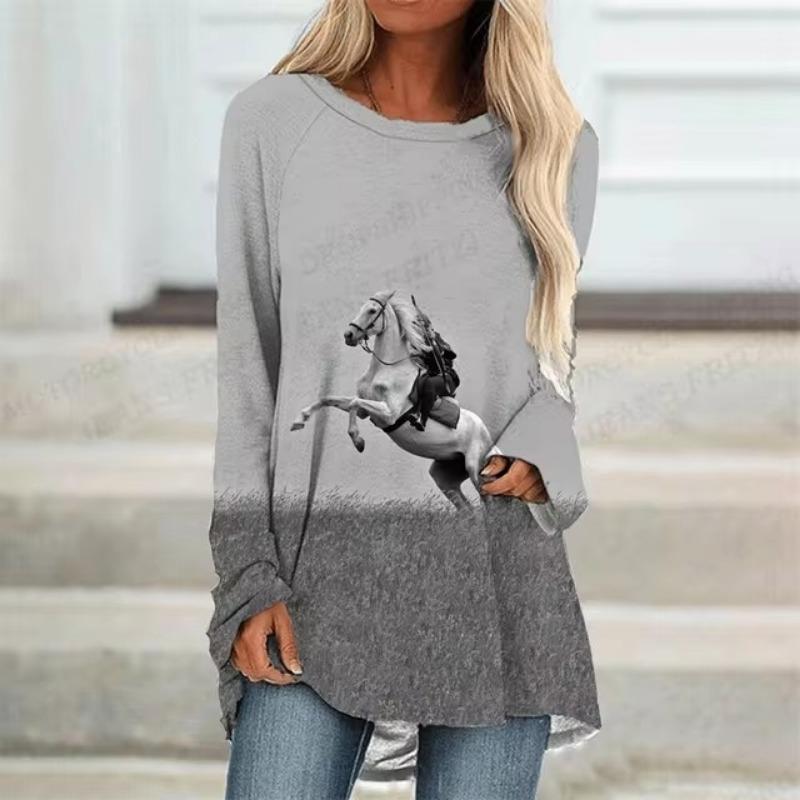 Women's T shirt Tee Christmas Snowflake Print Sparkly Painting Long Sleeve Home Weekend Basic V Neck Regular Painting