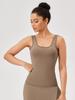 European & American Quick-Dry Yoga Vest: Nude Feel, Slimming, Tight-Fit, Square Neck Running Top