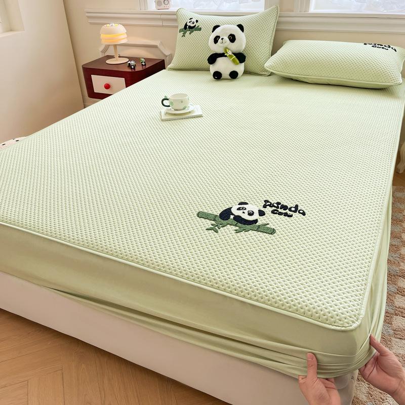Spring & Summer Chenille Embroidery Quilted Fitted Sheet Mattress Protector