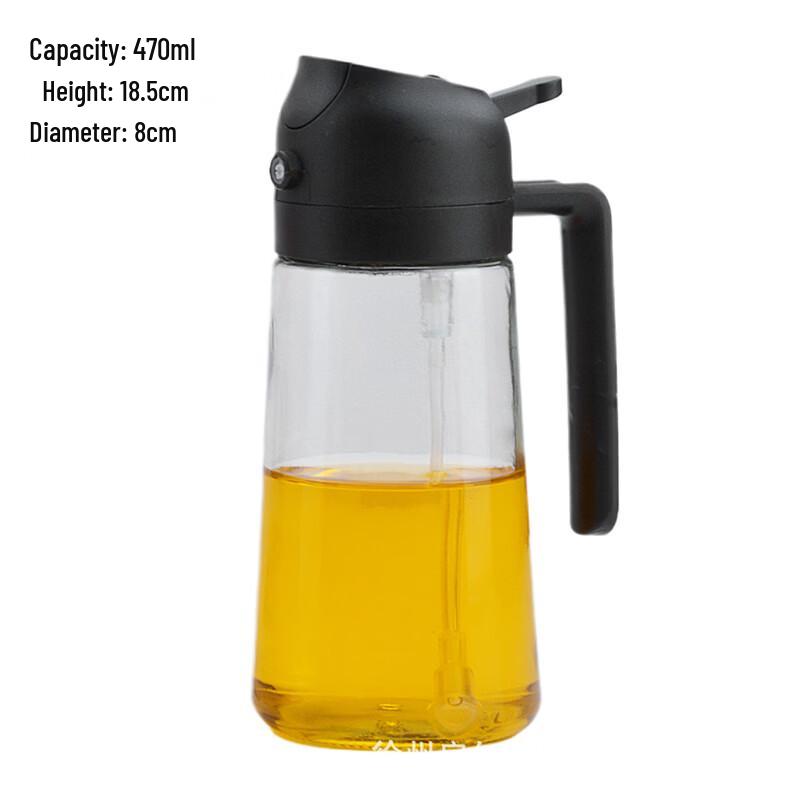 Press-Type Glass Oil Dispenser with Spray Nozzle, Set of 3