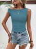 Slant Neck Top, Sexy Babes Slanted Shoulders, Solid Color Vest, Summer Women's Off-the-shoulder Pullover, Off-the-navel Women's Clothing