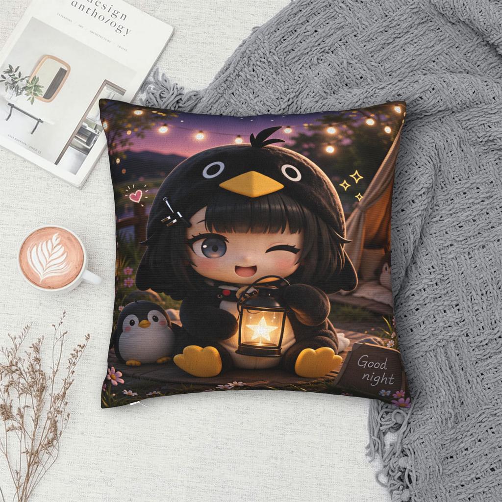 Gugu Gaga Penguin Pillow Case Print Pillow Cover For Sofa Couch Bed Living Room Kawaii Cushion Cover