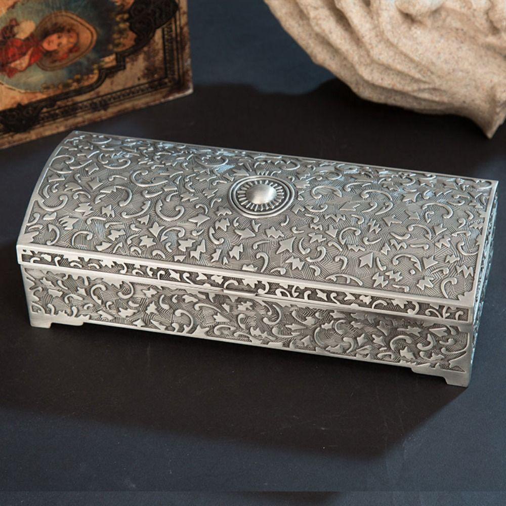 Vintage Trinket Storage Box European Style Treasure Chest Case Creative Jewelry Box  Women