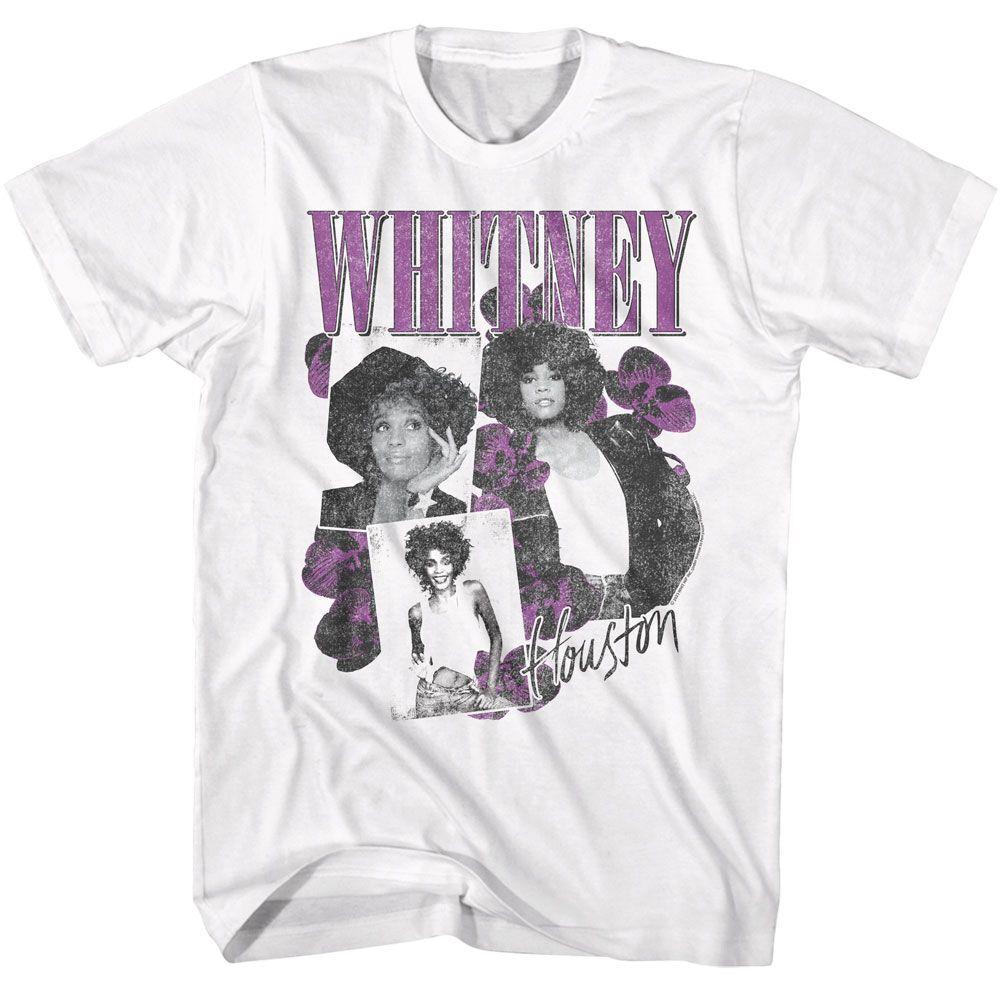 Whitney Houston Orchid Collage Music Shirt S