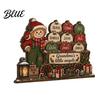 Wood Holiday Sign Wooden Christmas Table Sign Book Tree House Scarecrow Tabletop Rustic 2D Flat Decor for Mantel Shelf Desktop Seasonal Centerpiece