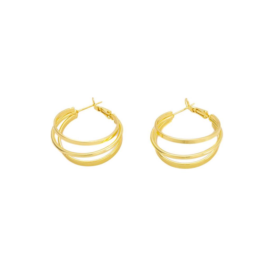 925 Sterling Silver Multi-layer Ring Hoop Earrings In European/American Retro Light Luxury Design for Women