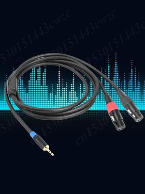 3.5mm To Dual Female XLR Y-Splitter Cable Male To Female 3.5mm To Dual XLR Breakout Y Splitter Cable Gold-Plated Plug