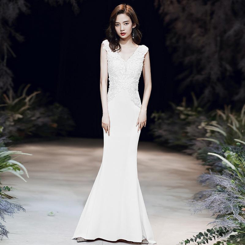 Damen Abendkleid Bankett Queen Temperament Sexy Fischschwanz Langes Kleid