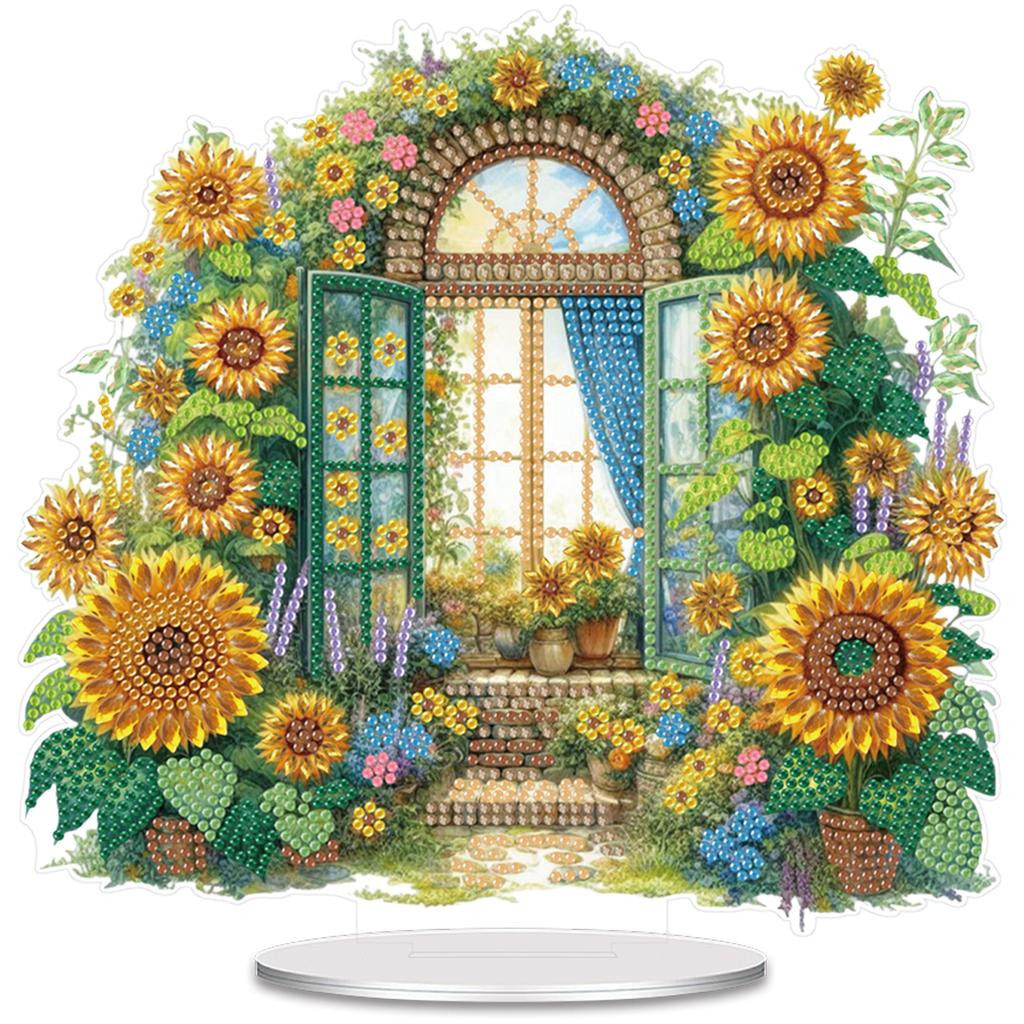 2D/Flach DIY Acryl Diamantmalerei Tischornamente Set Diamantmalerei Desktop Dekorationen für Zuhause Büro Schreibtischdeko