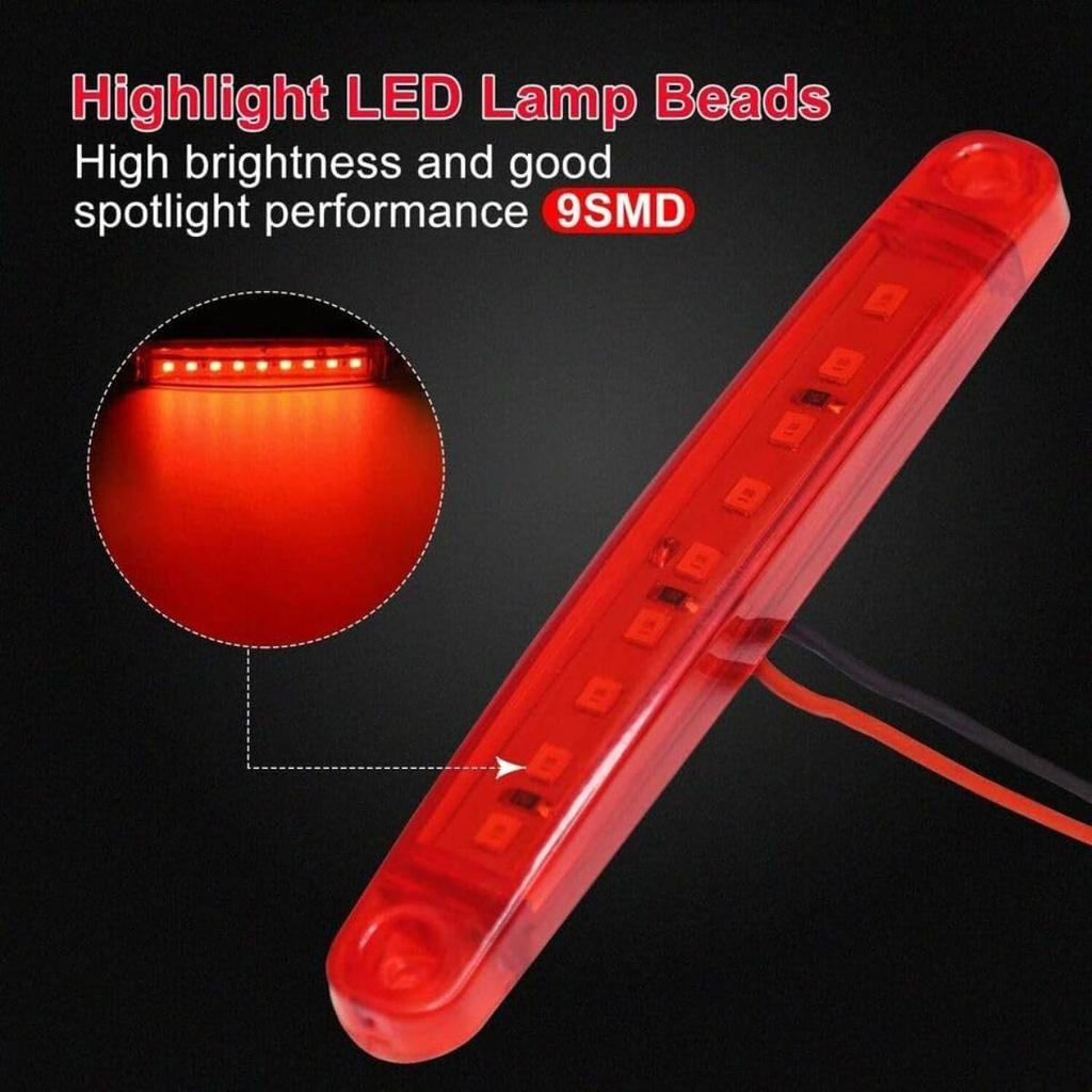 LED Marker Light Red 12V Trailer Clearance & Side Marker Light – Waterproof Front Rear Marker for Truck Van RV Motorcycle (4 Pack)
