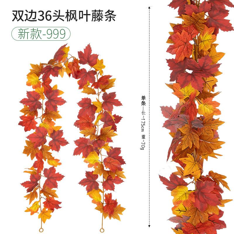 Fleur Artificielle Simulation Feuille d'Érable Vigne Européenne et Américaine Saison de la Récolte Enroulement Vigne de Simulation Décoration Extérieure Feuille d'Érable de Simulation